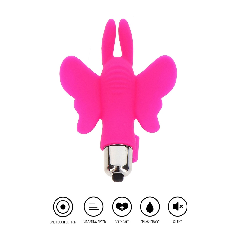 Вибратор на палец Toy Joy Butterfly Pleaser в виде бабочки, розовый, 11 х 7 см фото №4 — секс игрушки: Украина, NO TABOO
