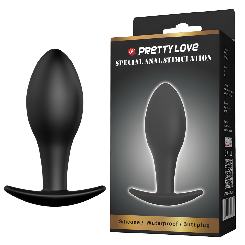 Анальная пробка Pretty Love Special с ограничителем, черная, 8.5 х 3.1 см фото №0 — секс игрушки: Украина, NO TABOO