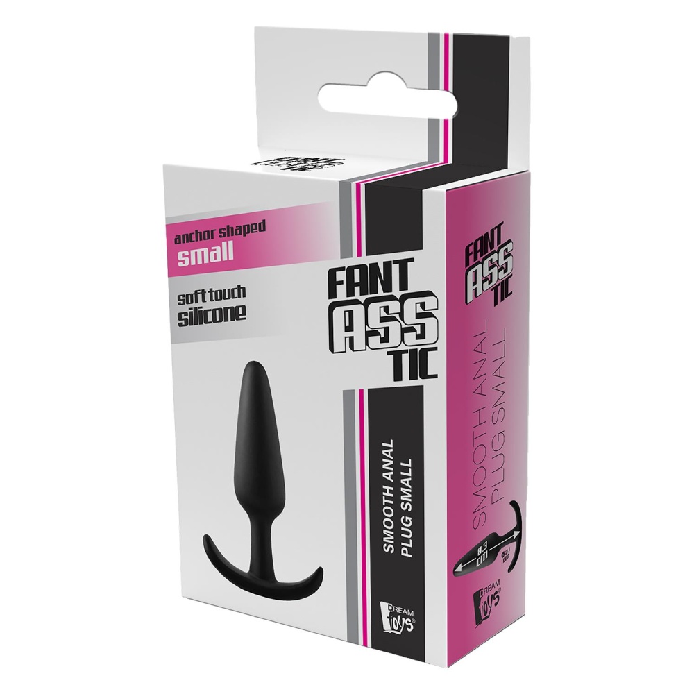 Анальная пробка Dream Toys Fantasstic с ограничителем, черная, 8.3 х 2.1 см фото №2 — секс игрушки: Украина, NO TABOO
