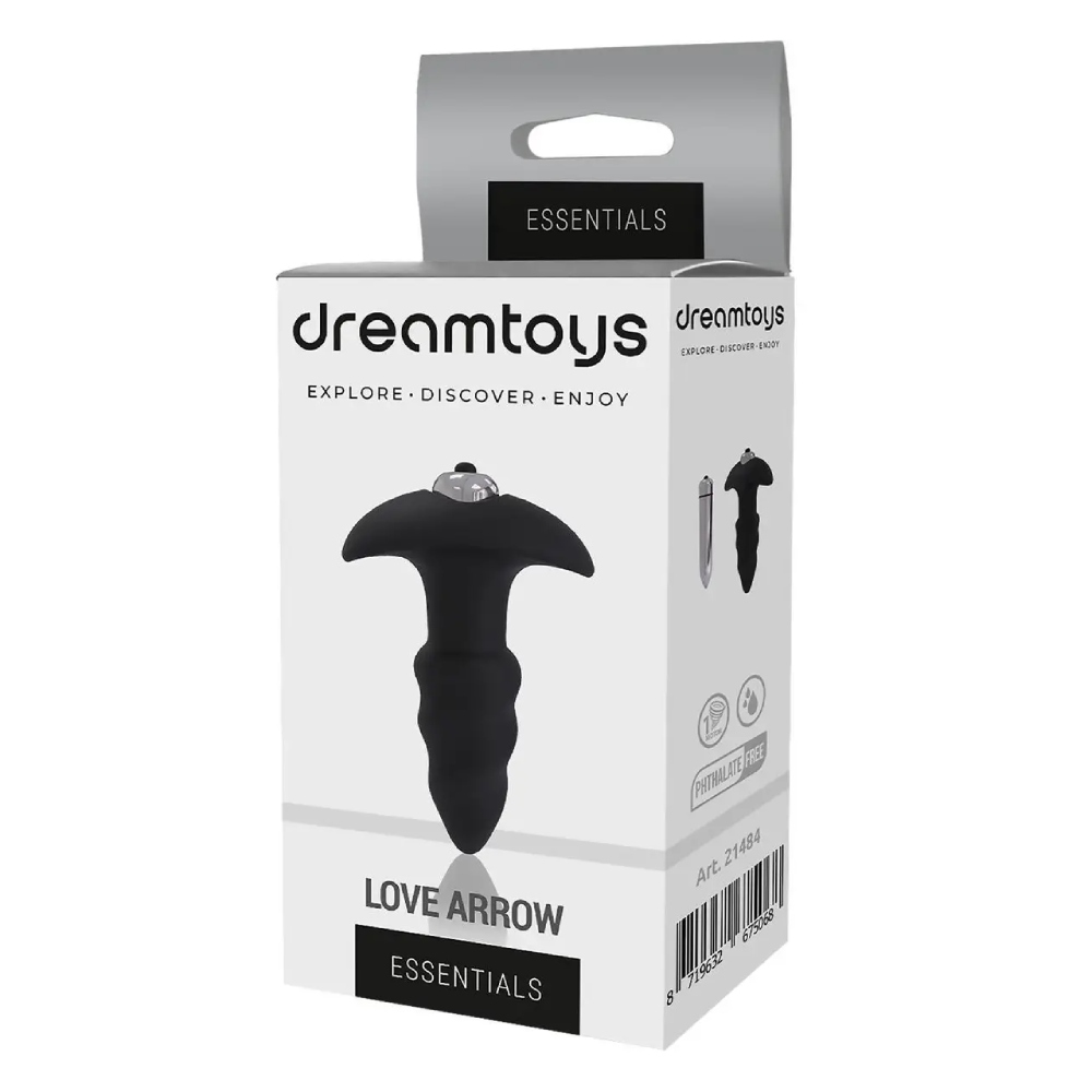 Анальный вибратор Dream Toys Cheeky Love со стоппером, черный, 9 х 3 см фото №2 — секс игрушки: Украина, NO TABOO