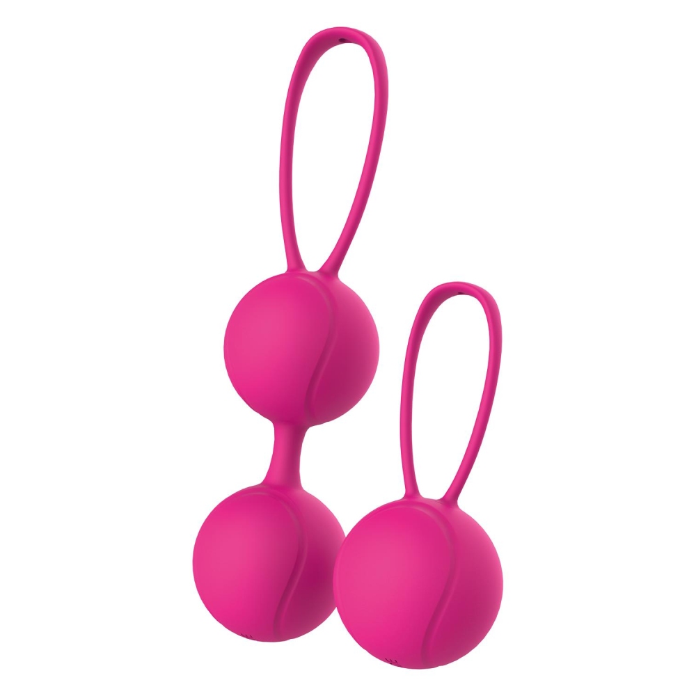 Вагинальные шарики Dream Toys Duo Ball Set силиконовые, розовые, 2 шт фото №3 — секс игрушки: Украина, NO TABOO