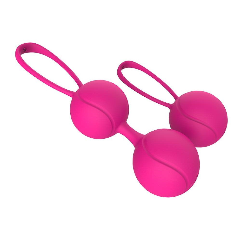 Вагинальные шарики Dream Toys Duo Ball Set силиконовые, розовые, 2 шт фото №4 — секс игрушки: Украина, NO TABOO