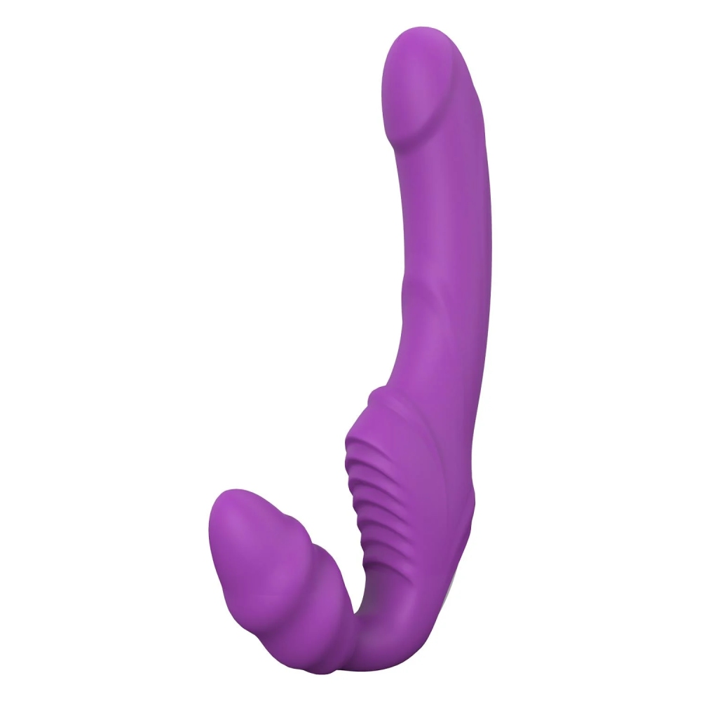 Безременный вибрострапон Dream Toys Double Dipper, фиолетовый, 22 х 3.6 см фото №0 — секс игрушки: Украина, NO TABOO