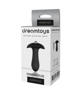 Анальный вибратор Dream Toys Diamond с ограничителем, черный, 10 х 3 см - No Taboo