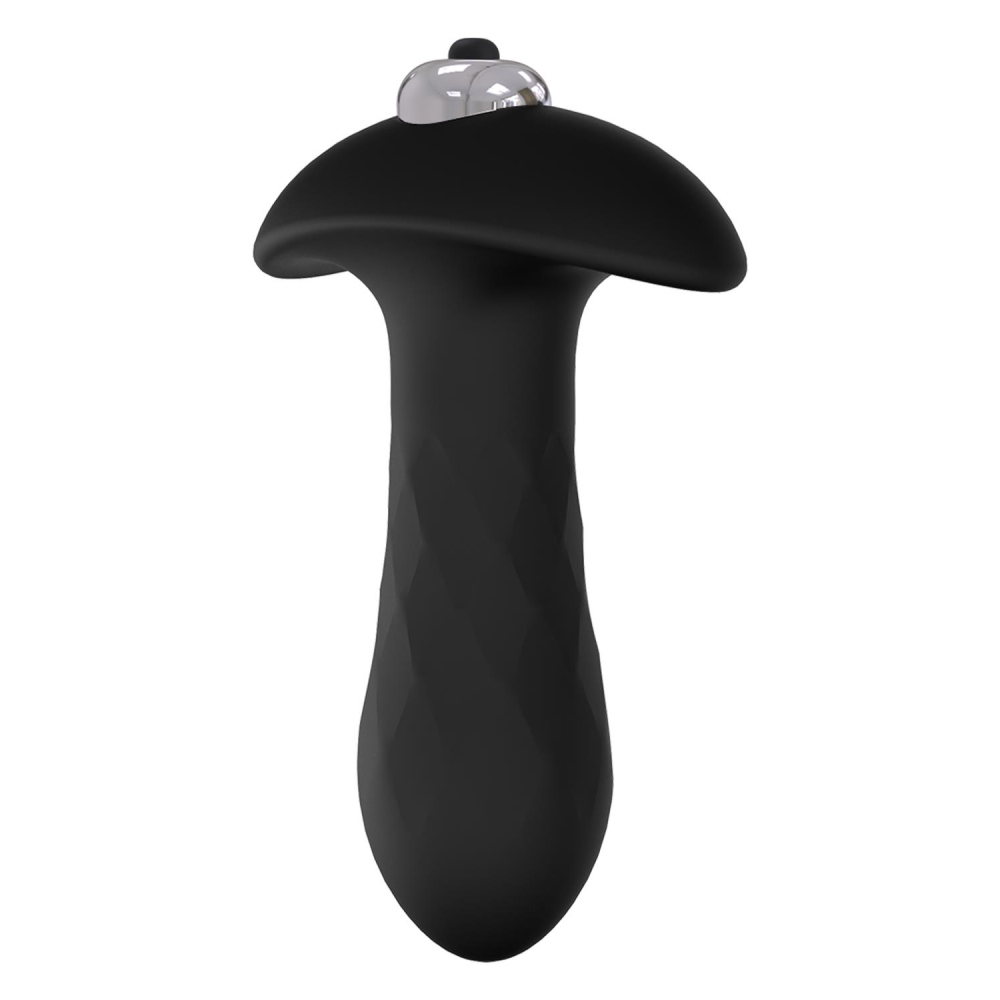 Анальный вибратор Dream Toys Diamond с ограничителем, черный, 10 х 3 см фото №3 — секс игрушки: Украина, NO TABOO