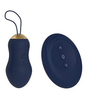 Виброяйцо Dream Toys Apollo с пультом, синее, 14 х 3.5 см - No Taboo