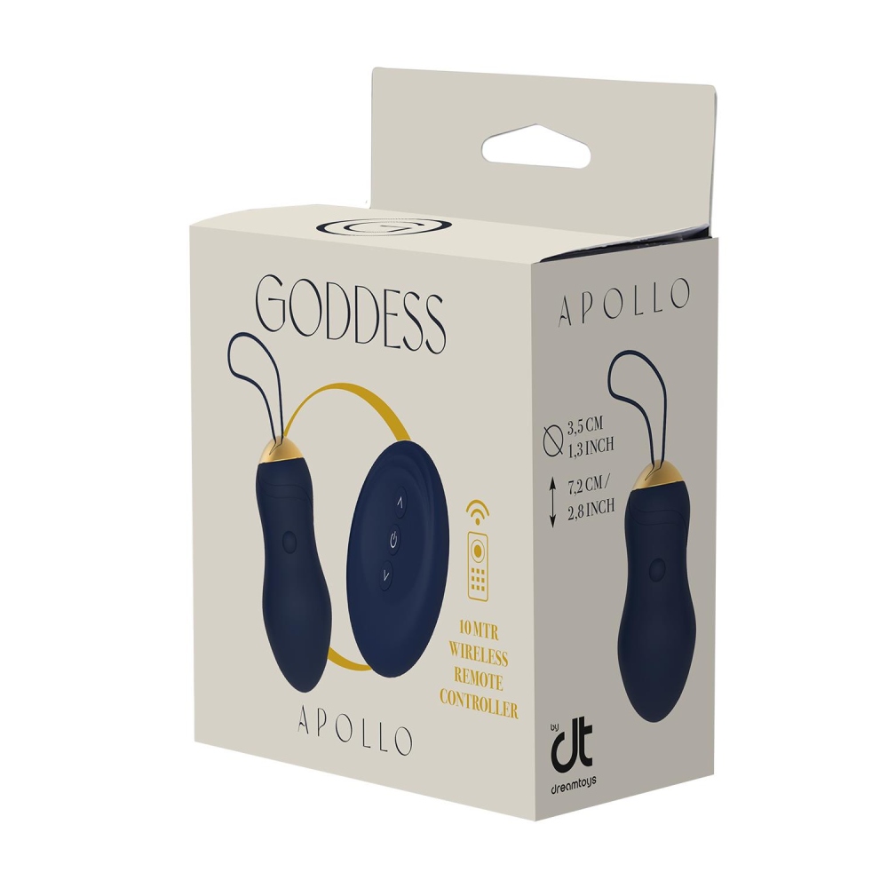 Виброяйцо Dream Toys Apollo с пультом, синее, 14 х 3.5 см фото №2 — секс игрушки: Украина, NO TABOO