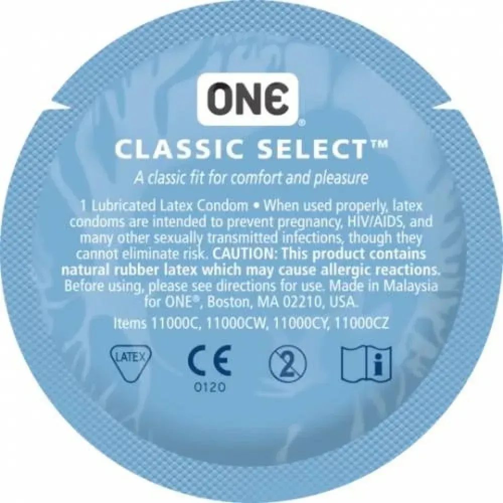 Набор классических латексных презервативов One Classic Select, 5 шт, фото №2 — секс шоп Украина, NO TABOO