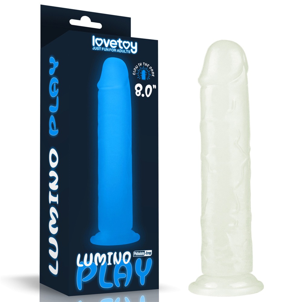 Фаллоимитатор реалистичный Lovetoy Lumino Play Dildo светится в темноте, на присоске, прозрачный, 21 х 4 см фото №0 — секс игрушки: Украина, NO TABOO