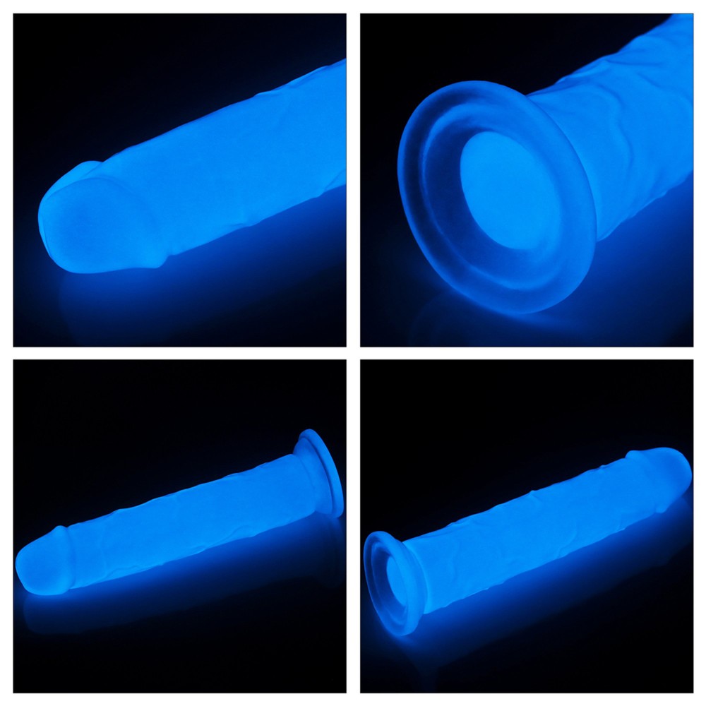 Фаллоимитатор реалистичный Lovetoy Lumino Play Dildo светится в темноте, на присоске, прозрачный, 21 х 4 см фото №10 — секс игрушки: Украина, NO TABOO