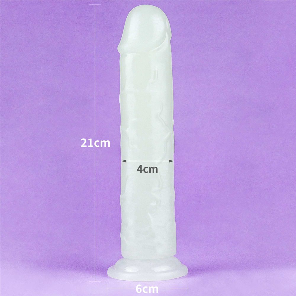 Фаллоимитатор реалистичный Lovetoy Lumino Play Dildo светится в темноте, на присоске, прозрачный, 21 х 4 см фото №11 — секс игрушки: Украина, NO TABOO