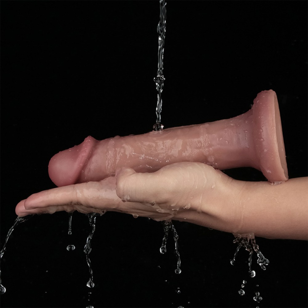 Вибратор двойной плотности Lovetoy Dual Density Power Cock на присоске, бежевый, 20.3 х 4 см фото №6 — секс игрушки: Украина, NO TABOO