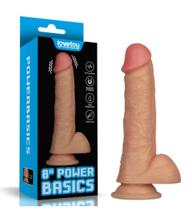 Вибратор реалистичный Lovetoy Power Basics Cock на присоске, бежевый, 20 х 4.5 см - No Taboo
