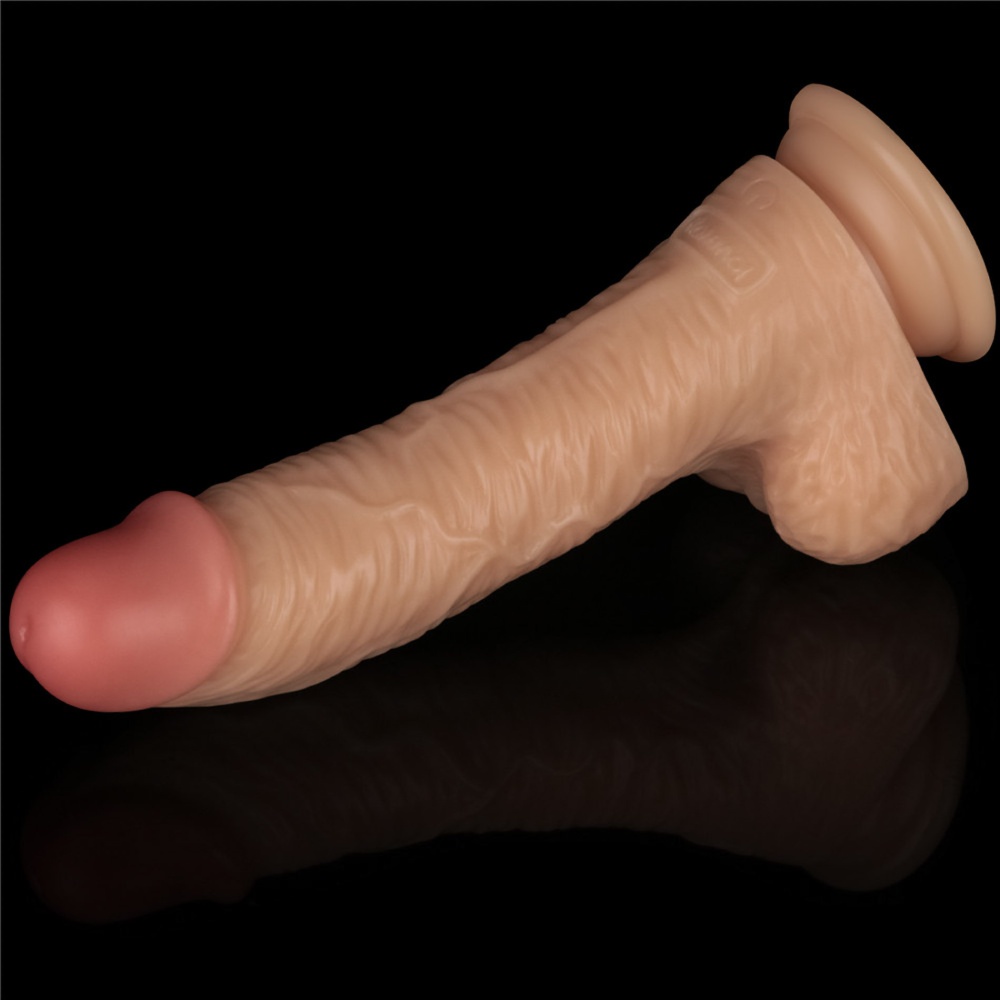 Вібратор реалістичний Lovetoy Power Basics Cock на присосці, бежевий, 22 х 4.5 см фото №11 — секс іграшки: Україна, NO TABOO