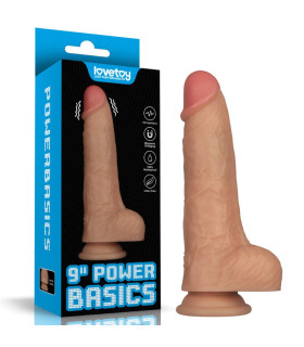 Вибратор реалистичный Lovetoy Power Basics Cock на присоске, бежевый, 23 х 5 см - No Taboo