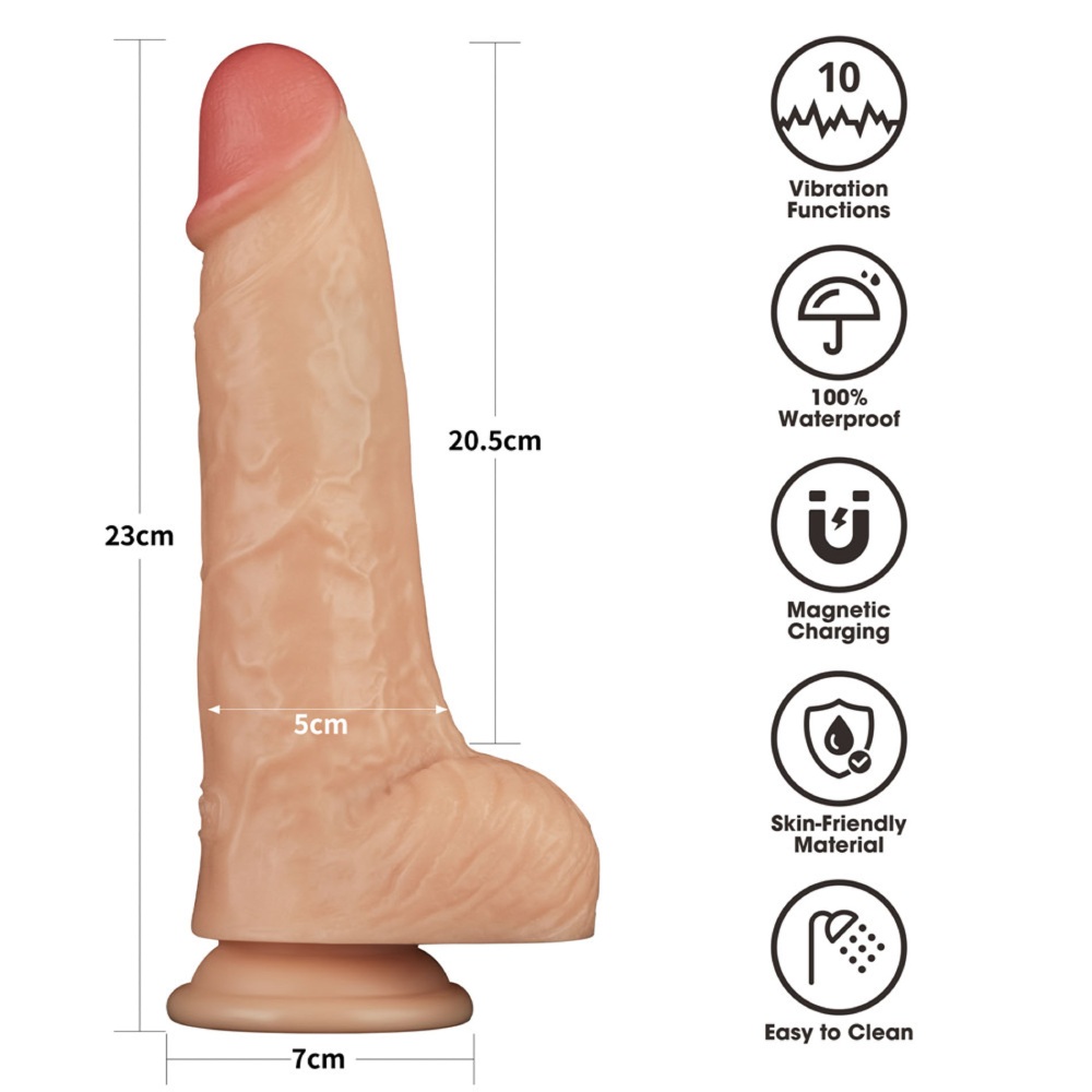Вибратор реалистичный Lovetoy Power Basics Cock на присоске, бежевый, 23 х 5 см фото №4 — секс игрушки: Украина, NO TABOO