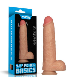 Вибратор реалистичный Lovetoy Power Basics Cock на присоске, бежевый, 23.6 х 5.1 см - No Taboo