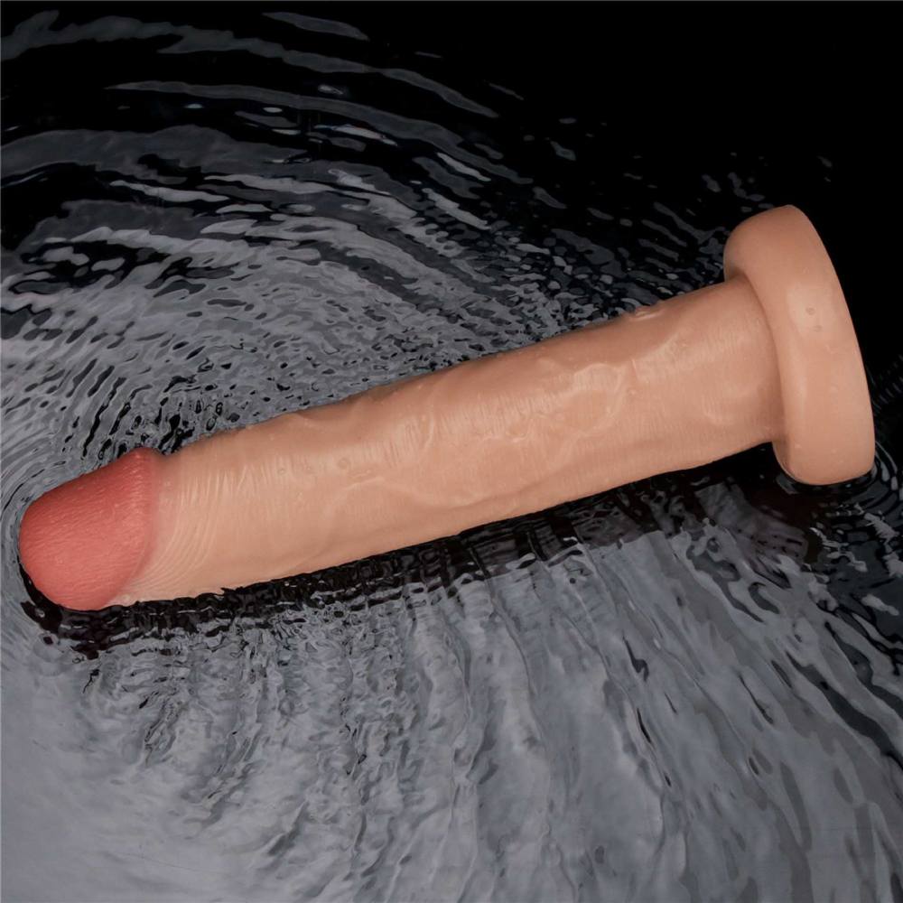 Вібратор-гігант реалістичний Lovetoy Power Basics Cock на присосці, бежевий, 26.2 х 5 см фото №5 — секс іграшки: Україна, NO TABOO
