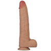 Вібратор-гігант реалістичний Lovetoy Power Basics Cock на присосці, бежевий, 28.3 х 5.5 см фото №2 — секс іграшки: Україна, NO TABOO