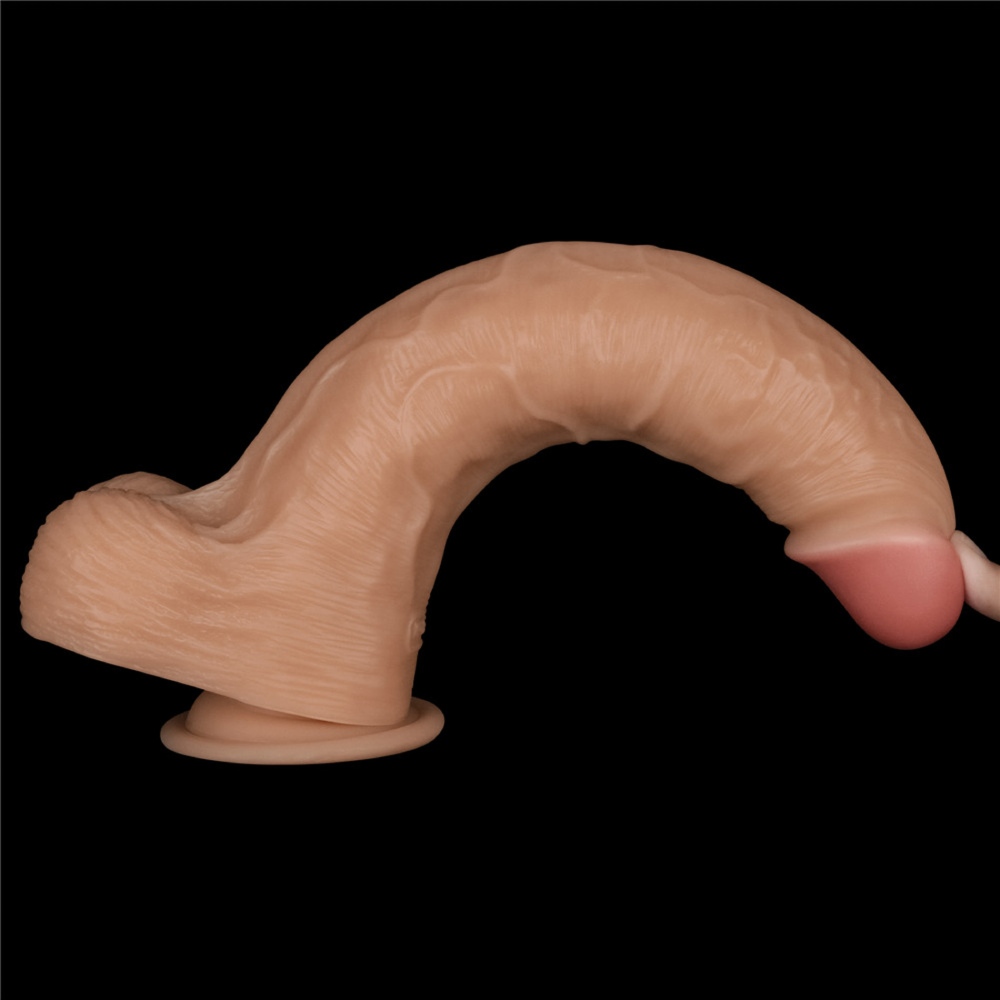 Вібратор-гігант реалістичний Lovetoy Power Basics Cock на присосці, бежевий, 28.3 х 5.5 см фото №7 — секс іграшки: Україна, NO TABOO