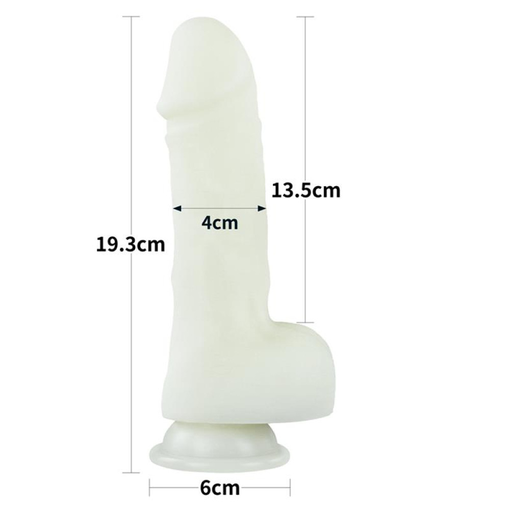 Фаллоимитатор реалистичный Lovetoy Lumino Play Dildo светится в темноте, на присоске, прозрачный, 19.3 х 4 см фото №4 — секс игрушки: Украина, NO TABOO