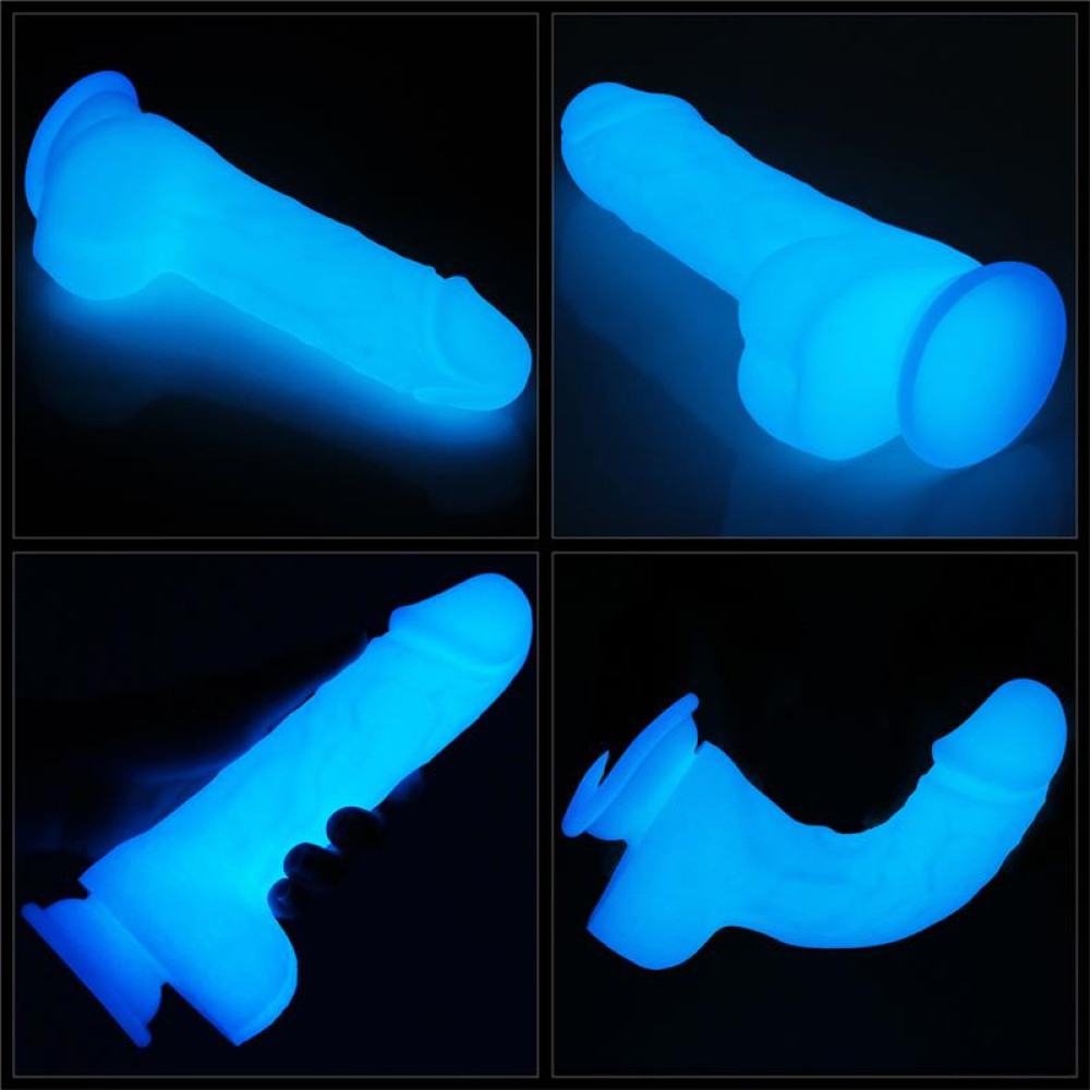 Фаллоимитатор реалистичный Lovetoy Lumino Play Dildo светится в темноте, на присоске, прозрачный, 19.3 х 4 см фото №6 — секс игрушки: Украина, NO TABOO