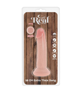 Реалистичный фаллоимитатор Toy Joy Get Real на присоске, бежевый, 18 х 4.5 см - No Taboo