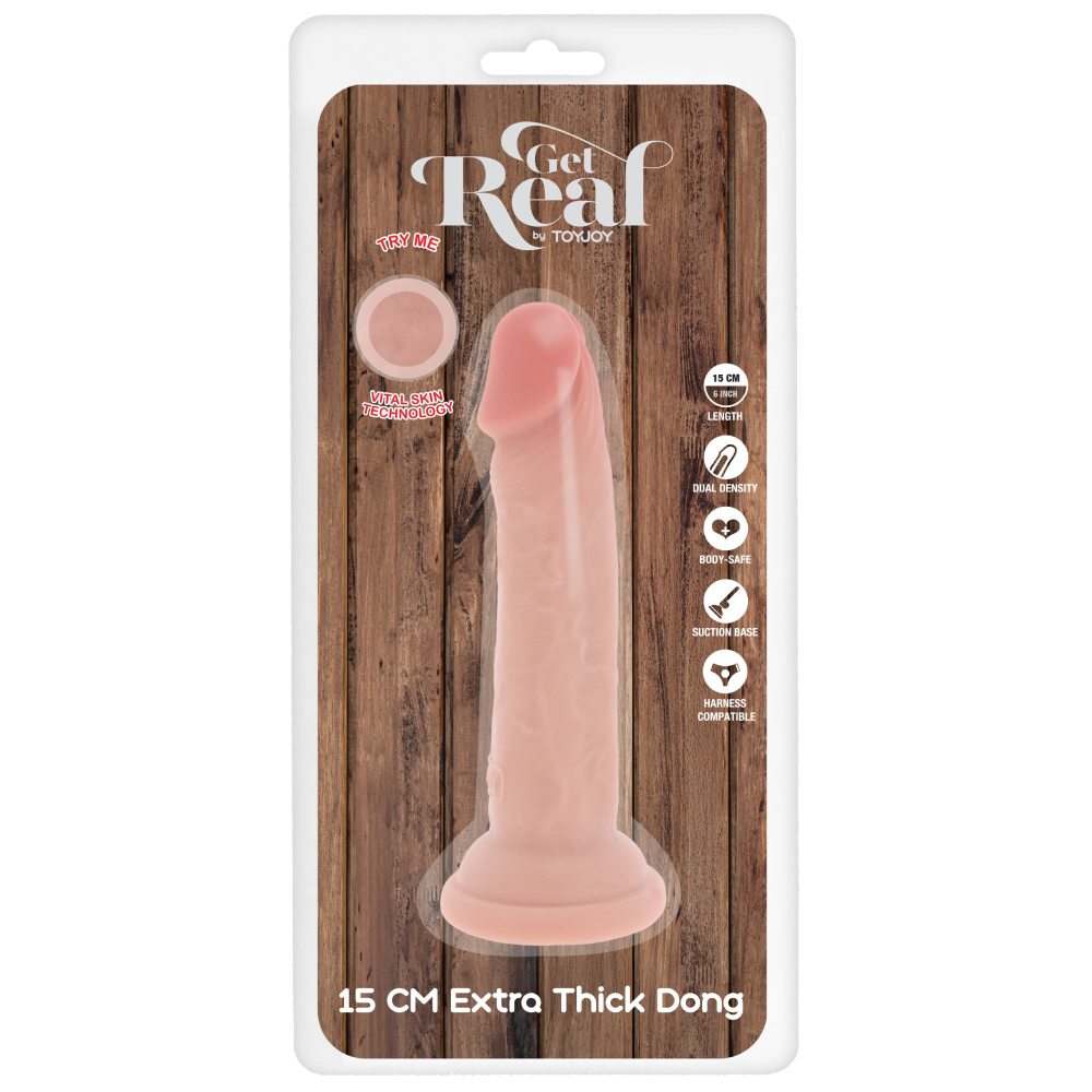Реалистичный фаллоимитатор Toy Joy Get Real на присоске, бежевый, 15 х 4 см фото №0 — секс игрушки: Украина, NO TABOO