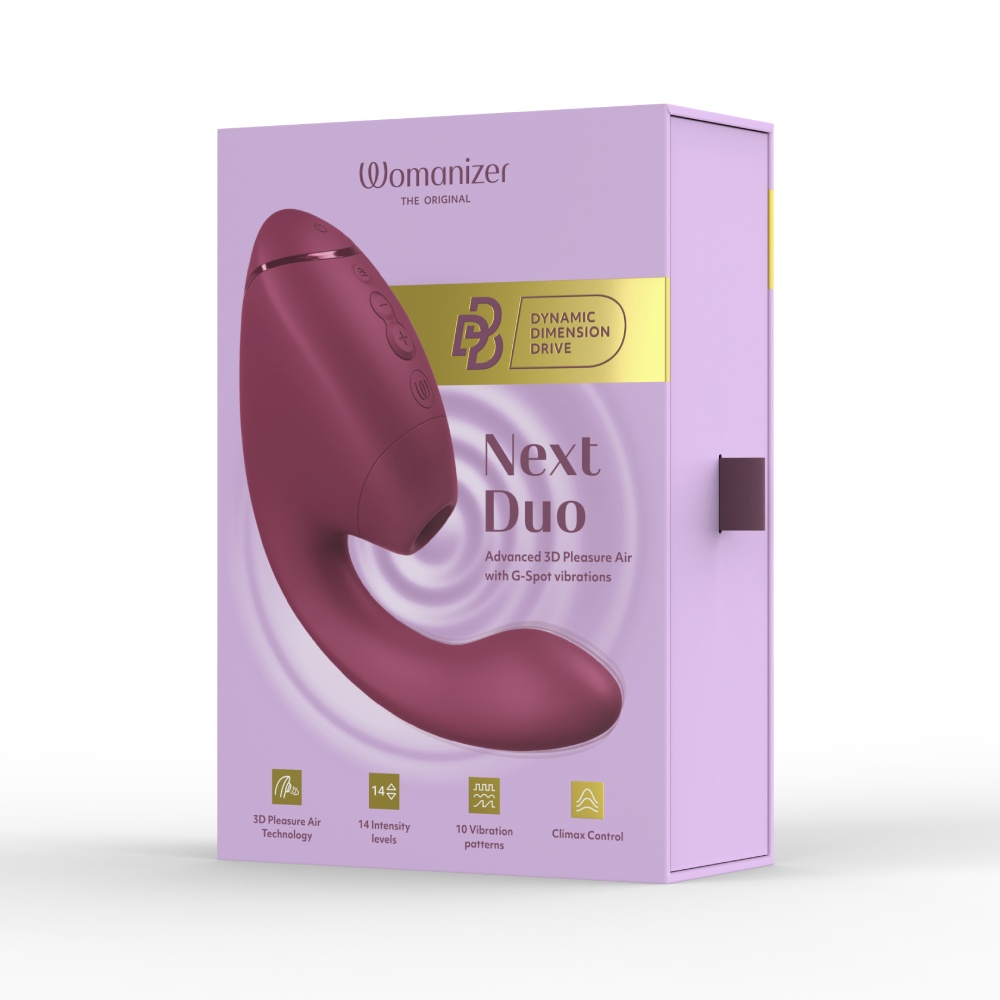 Вакуумный стимулятор Womanizer Next Duo с вибрацией, розовый, 19,3 х 5,6 см фото №51 — секс игрушки: Украина, NO TABOO