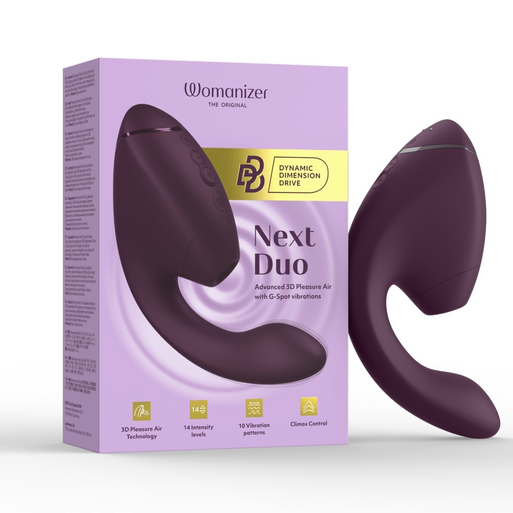 Вакуумный стимулятор Womanizer Next Duo с вибрацией, фиолетовый, 19,3 х 5,6 см фото №45 — секс игрушки: Украина, NO TABOO