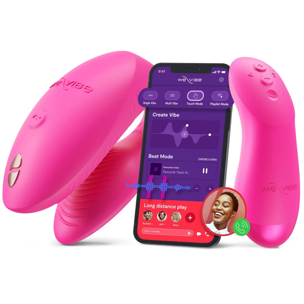 Вибратор для пар We-Vibe Chorus Pro с пультом и приложением, розовый, 8 см фото №4 — секс игрушки: Украина, NO TABOO