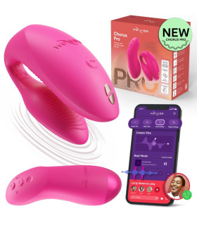 Вібратор для пар We-Vibe Chorus Pro з пультом і додатком, рожевий, 8 см - No Taboo