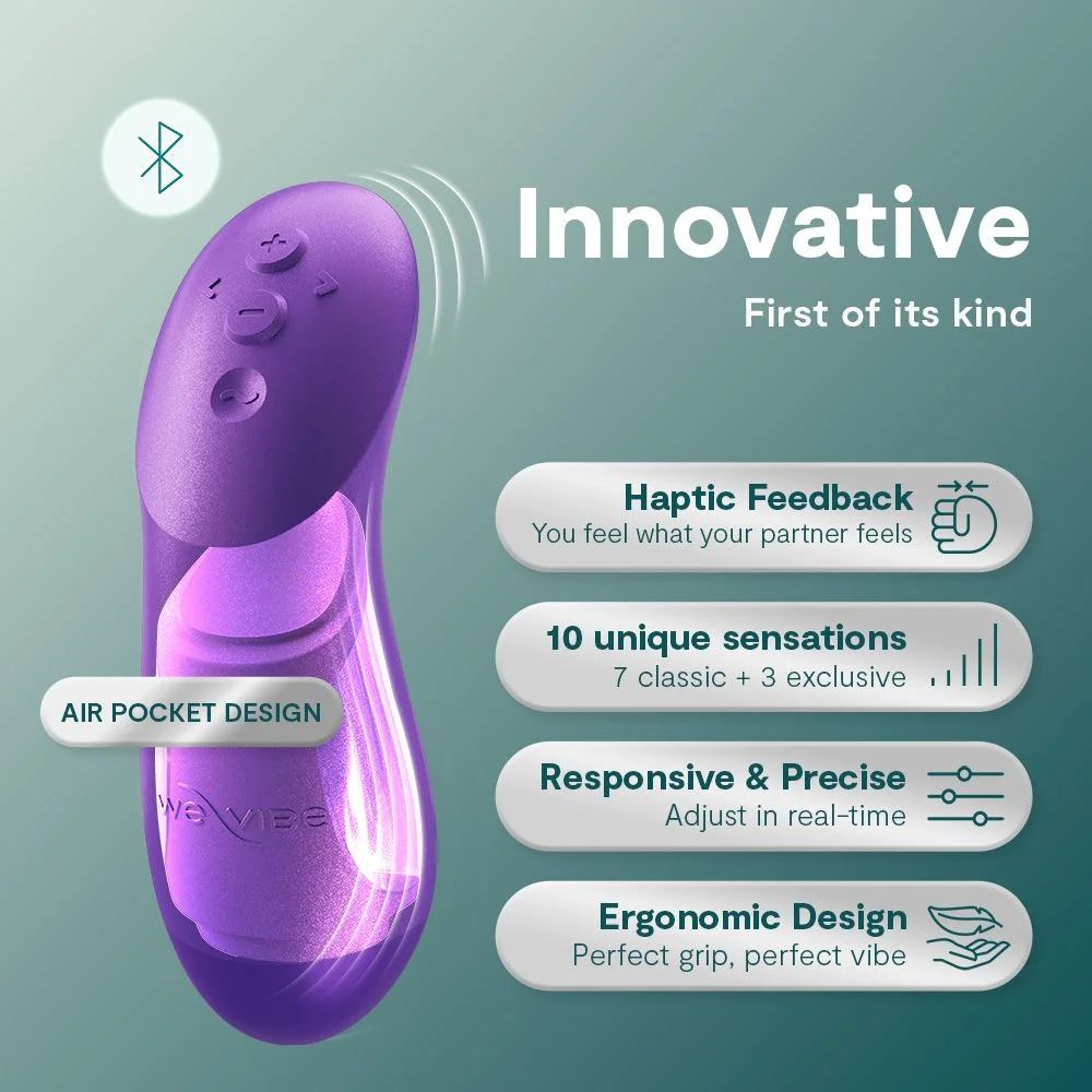 Вибратор для пар We-Vibe Chorus Pro с пультом и приложением, фиолетовый, 8 см фото №11 — секс игрушки: Украина, NO TABOO