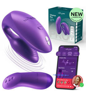 Вібратор для пар We-Vibe Chorus Pro з пультом і додатком, фіолетовий, 8 см - No Taboo