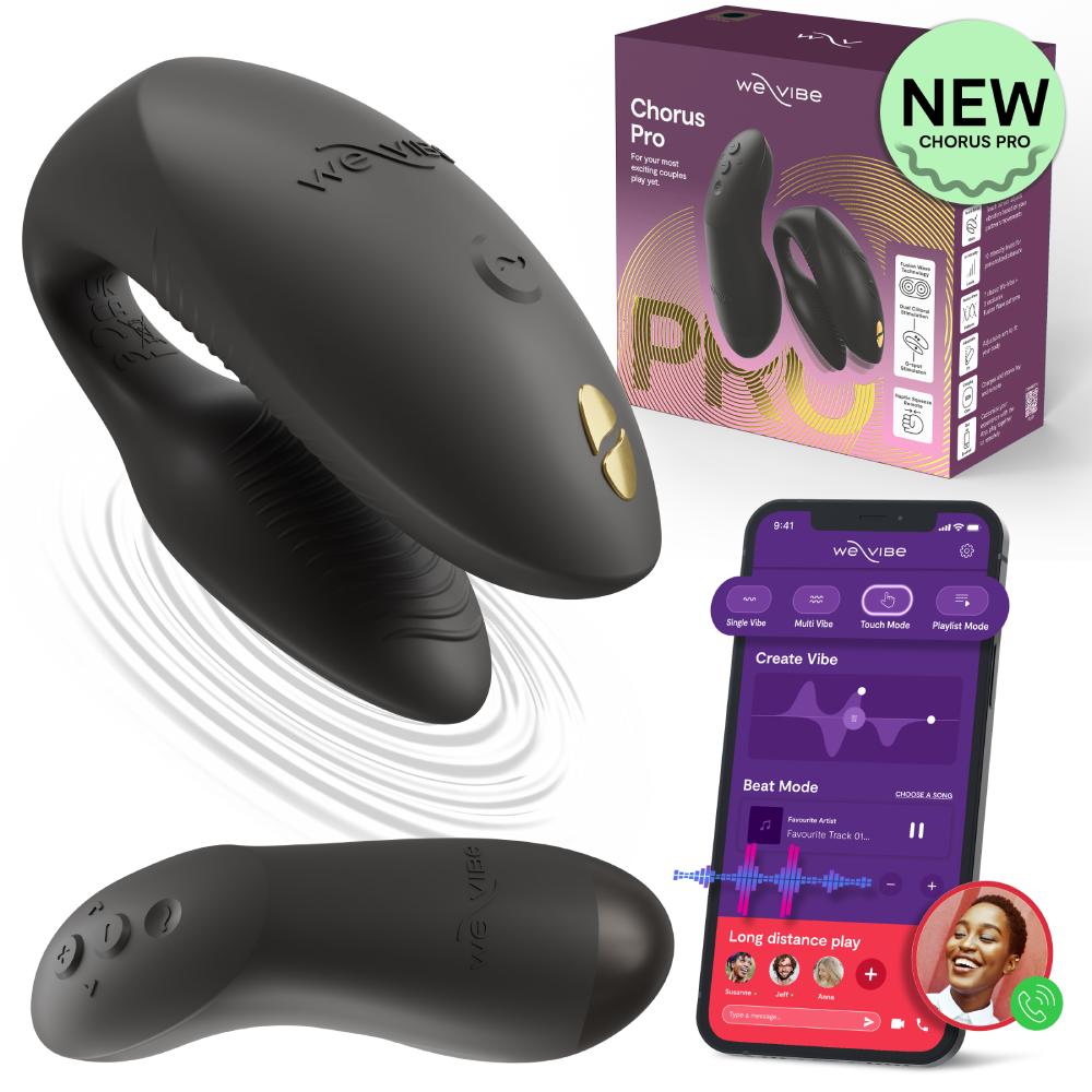 Вибратор для пар We-Vibe Chorus Pro с пультом и приложением, черный, 8 см фото №0 — секс игрушки: Украина, NO TABOO
