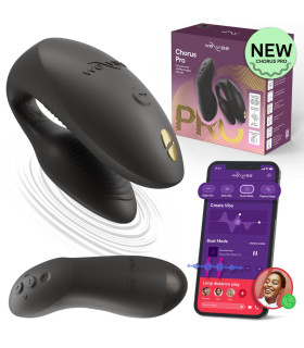 Вібратор для пар We-Vibe Chorus Pro з пультом і додатком, чорний, 8 см - No Taboo