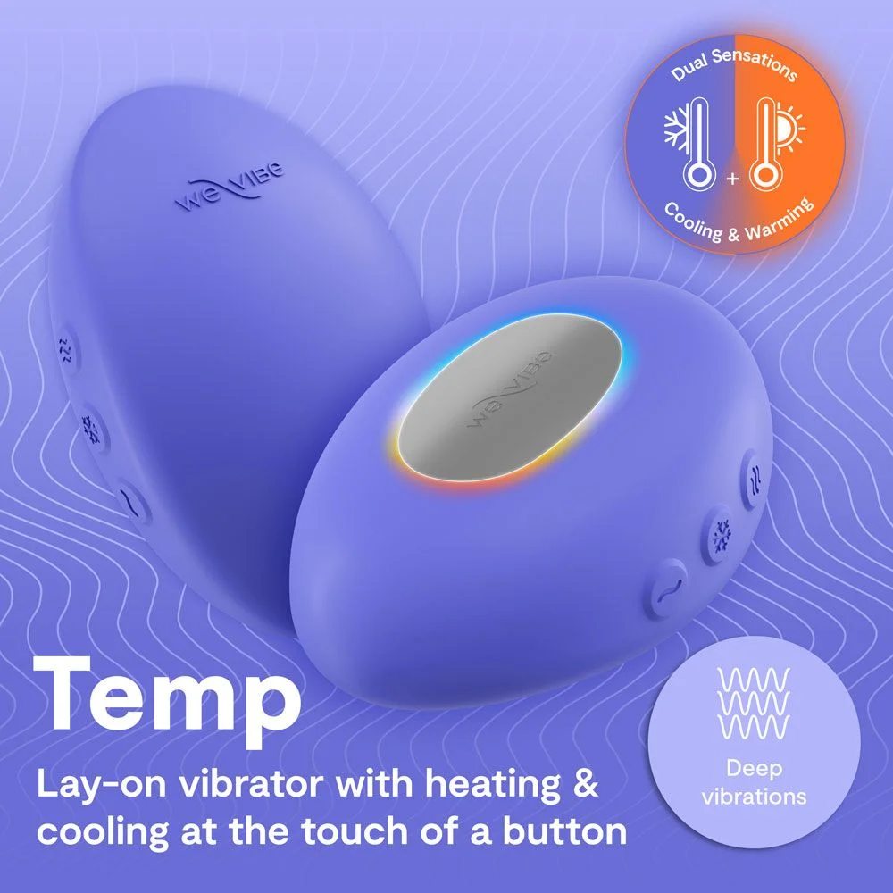 Вибратор для клитора We-Vibe Temp с функцией нагрева и охлаждения, синий, 9.7 см фото №8 — секс игрушки: Украина, NO TABOO