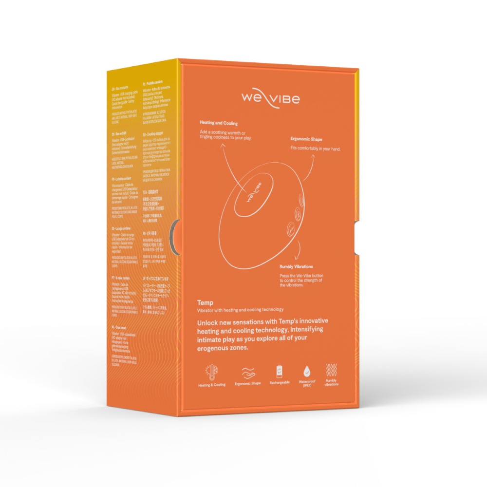 Вибратор для клитора We-Vibe Temp с функцией нагрева и охлаждения, оранжевый, 9.7 см фото №27 — секс игрушки: Украина, NO TABOO