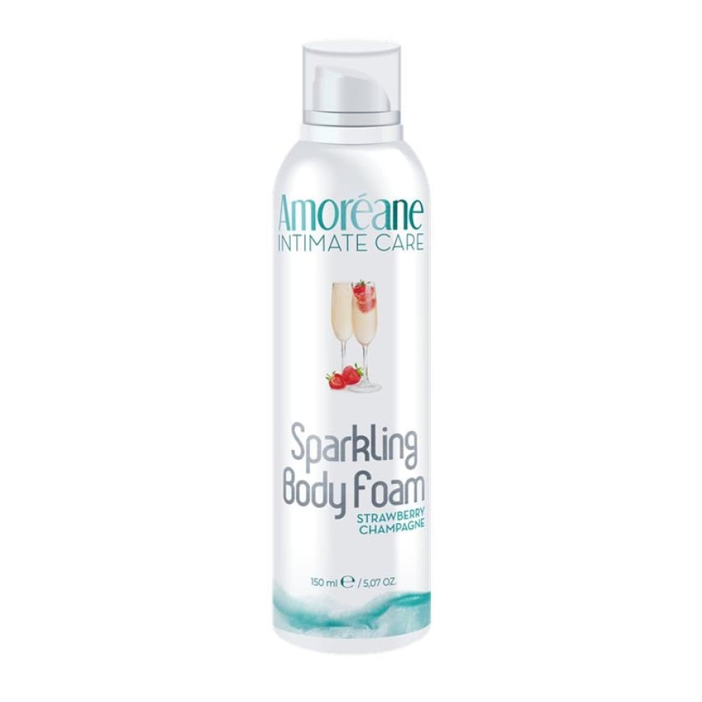 Пенка для тела Amoreane Sparkling Body Foam с ароматом клубники и шампанского, 150 мл, фото №0 — секс шоп Украина, NO TABOO