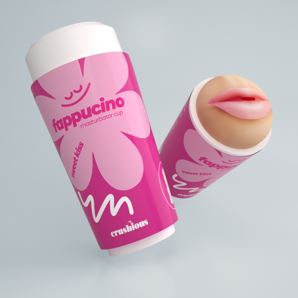 Мастурбатор-рот Crushious Fappucino портативный, бежевый, 16 х 7 см фото №3 — секс игрушки: Украина, NO TABOO