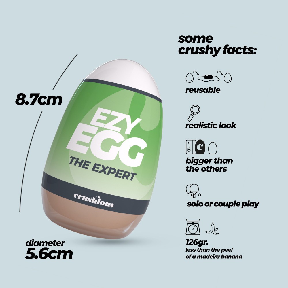 Мастурбатор-яйцо Crushious Ezy Egg the Expert вагина, бежевый, 8.7 × 5.6 см фото №4 — секс игрушки: Украина, NO TABOO
