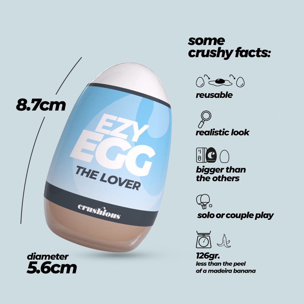 Мастурбатор-яйцо Crushious Ezy Egg the Lover вагина, бежевый, 8.7 × 5.6 см фото №3 — секс игрушки: Украина, NO TABOO