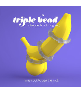Набор эрекционных колец Crushious Triple Bead прозрачный, 3 шт - No Taboo
