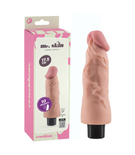 Вібратор реалістичний Crushious Mr. Skin з поворотним ругулятором, бежевий, 17.5 х 4 см - No Taboo