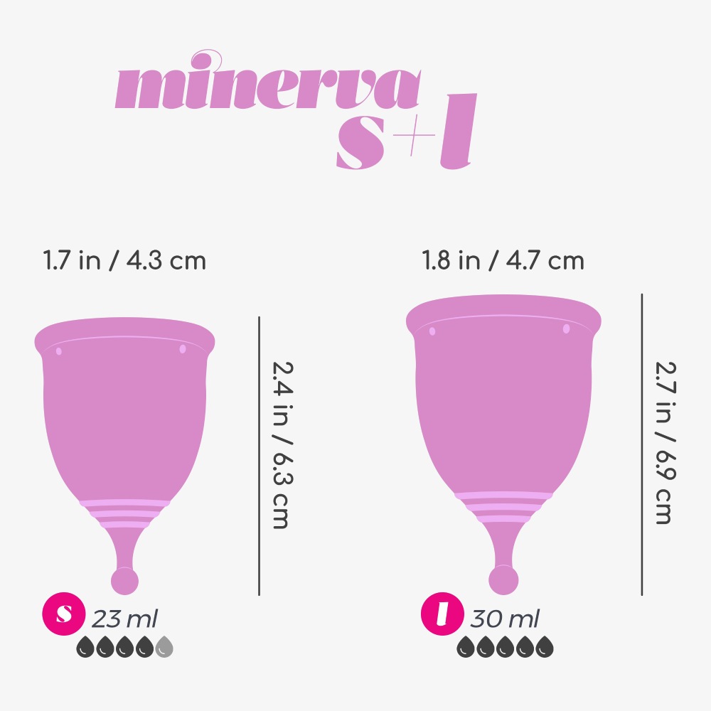 Набор менструальных чаш Crushious Minerva с очистителем и чехлом, розовый, 2 шт, фото №13 — секс шоп Украина, NO TABOO
