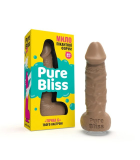 Мыло в форме пениса Pure Bliss Big на присоске, коричневое, 18 х 4.2 см - No Taboo