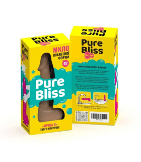 Мыло в форме пениса Pure Bliss Big на присоске, коричневое, 18 х 4.2 см - No Taboo