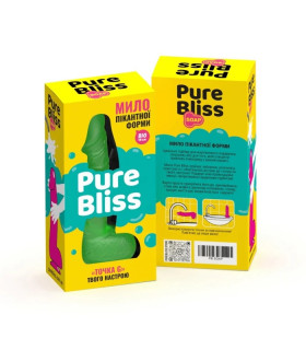 Мыло в форме пениса Pure Bliss Big на присоске, зеленое, 18 х 4.2 см - No Taboo