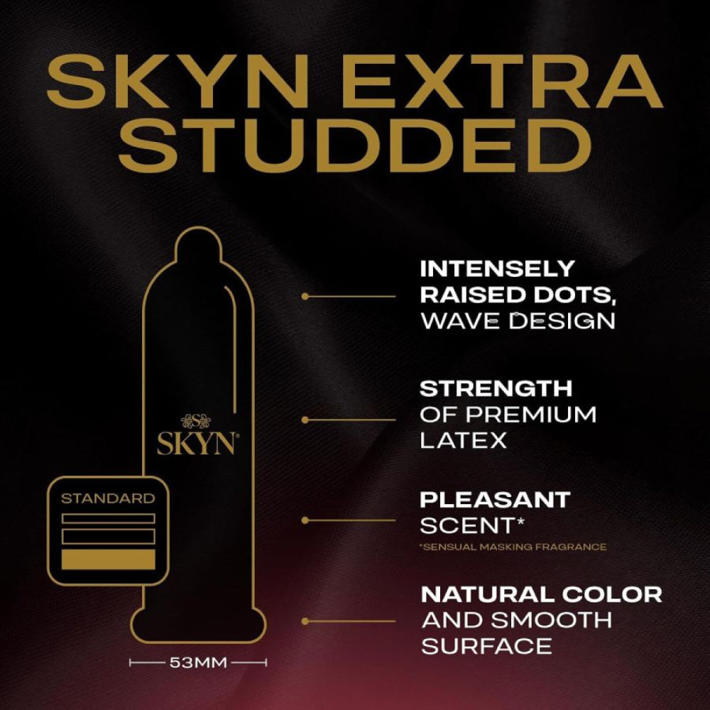 Презервативы SKYN Extra Studded безлатексные, 5 шт, фото №2 — секс шоп Украина, NO TABOO