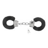 Наручники металлические Crushious Love Cuffs с искусственным черным мехом, серебристые, фото №1 — секс шоп Украина, NO TABOO